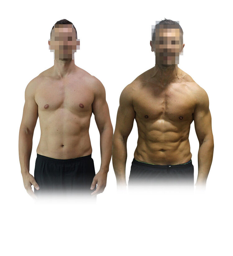 Fitness transformation men front side